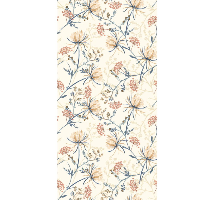 Papier peint fleuri Style vintage floral botanique - TenStickers