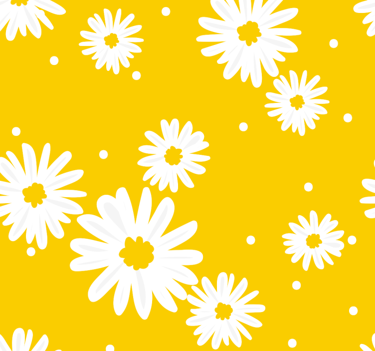 Papier peint fleur Fleurs de marguerite sur jaune - TenStickers
