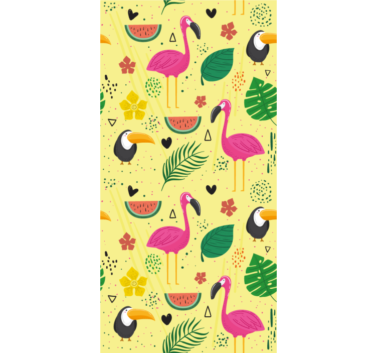 Papier peint oiseaux motifs d'oiseaux tropicaux - TenStickers