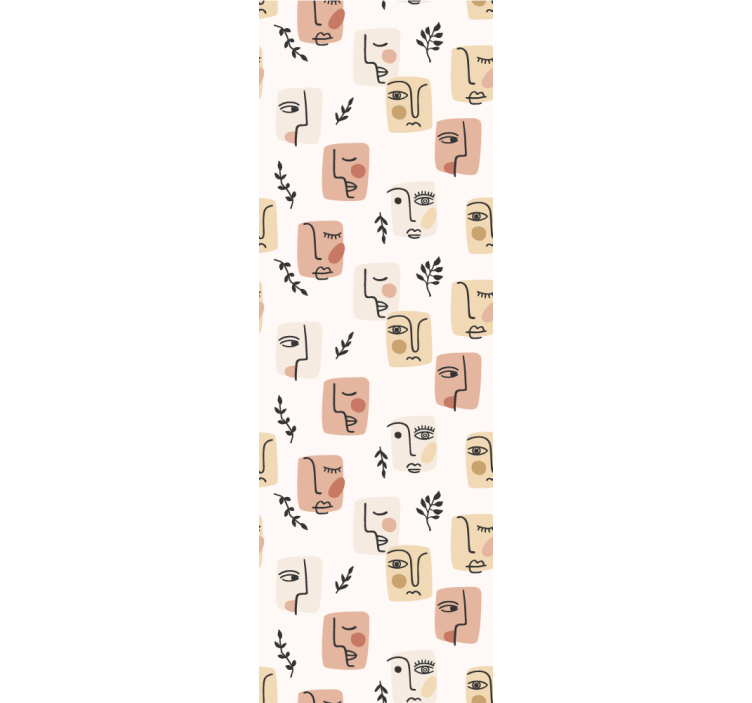 Papier peint art motifs abstraits du visage - TenStickers