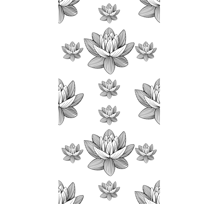 Papier peint floral motif de fleur de lotus - TenStickers