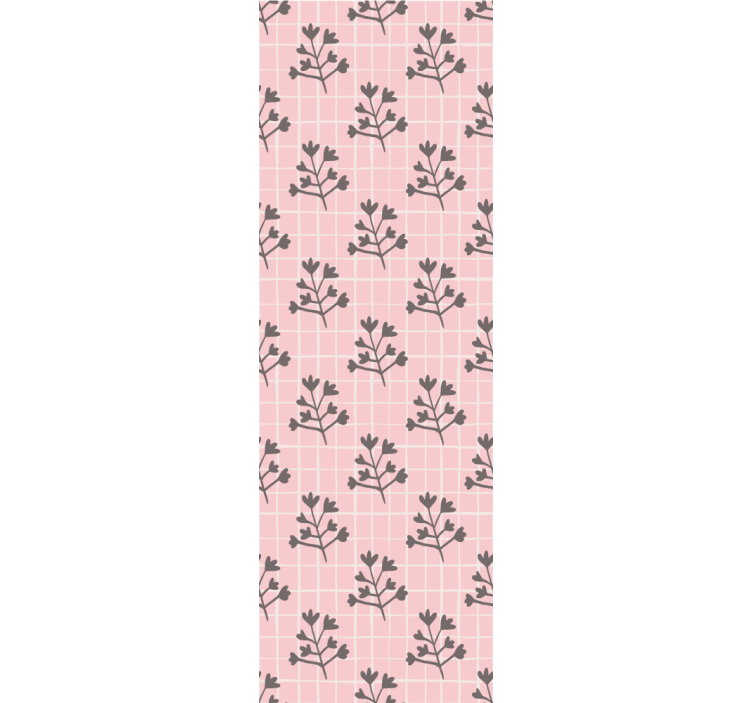 Papier peint feuilles motif de grille botanique - TenStickers