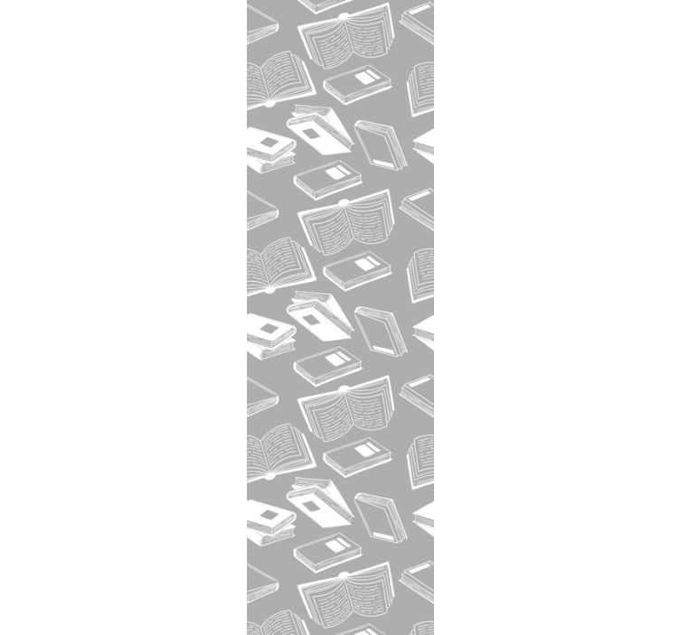 Papier peint gris motif littéraire - TenStickers