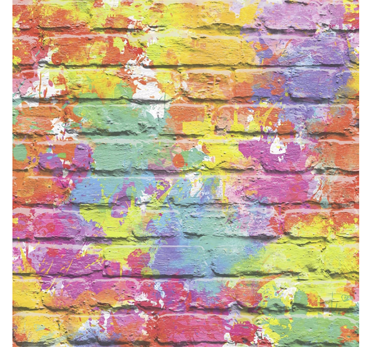 Papier peint éclaboussure peinture sur brique - TenStickers