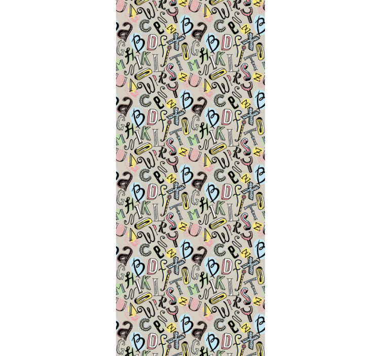 Papier peint texte amusement alphabétique - TenStickers