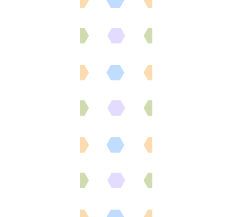 Papier peint carré Hexagones multicolores avec fond clair - TenStickers