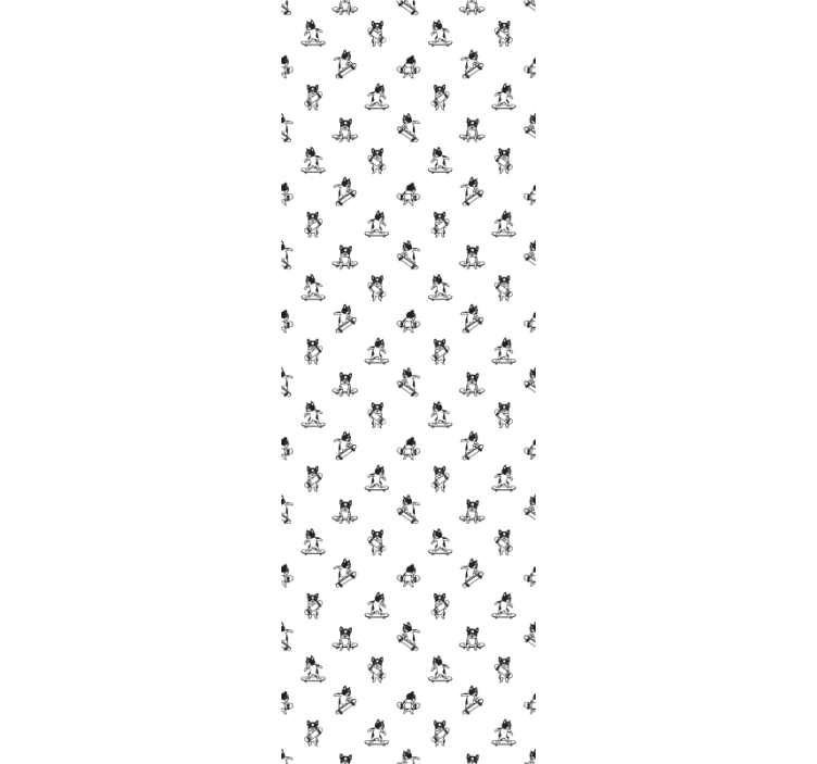 Papier peint chiens bouledogues sur skateboard - TenStickers