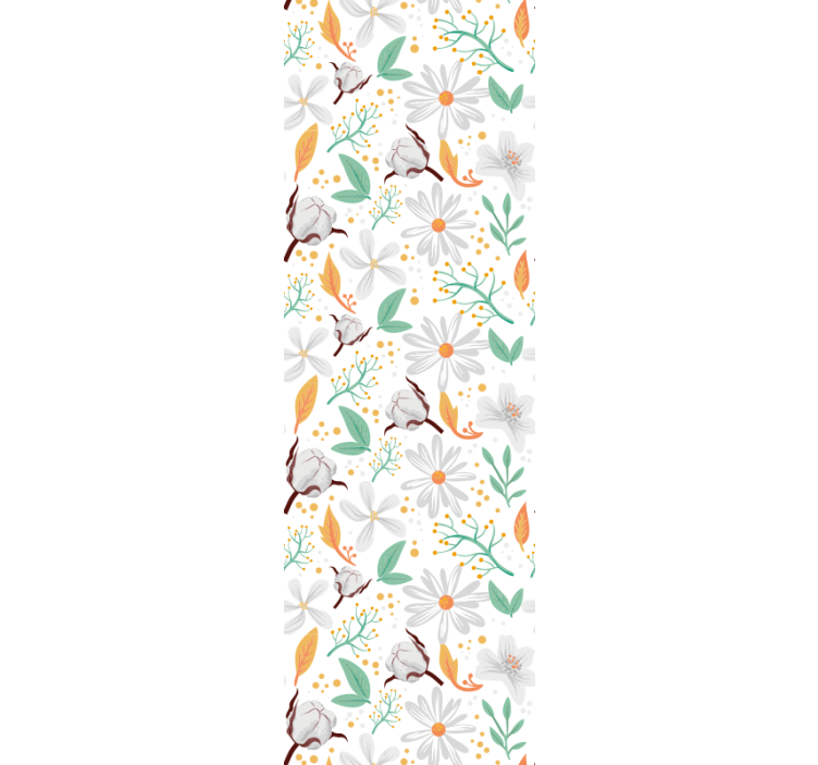 Papier peint floral fleurs de coton botaniques - TenStickers