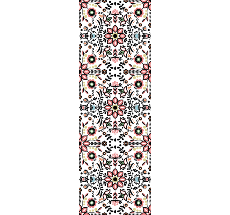 Papier peint fleurs motif ornemental - TenStickers