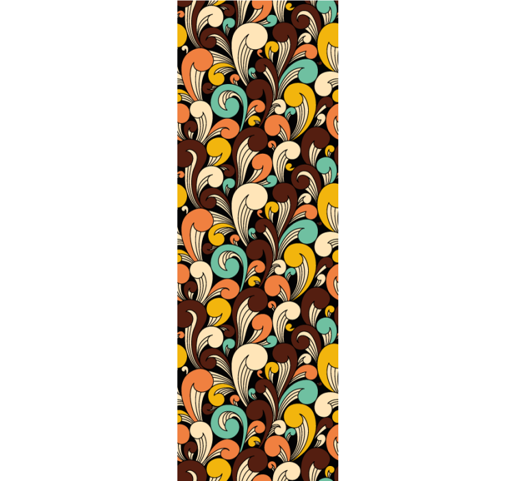 Papier peint ornemental motif tourbillonnant rétro - TenStickers
