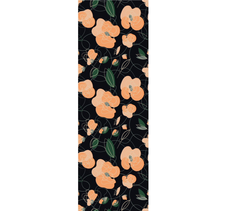 Papier peint floral motif de fleurs botaniques - TenStickers