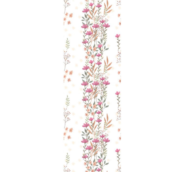 Papier peint floral rayures verticales florales - TenStickers