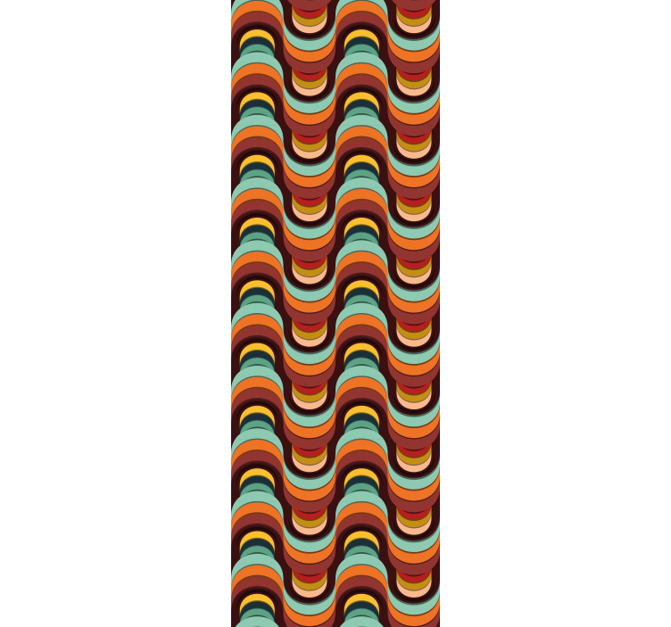 Papier peint géometrique motif ondulé rétro - TenStickers
