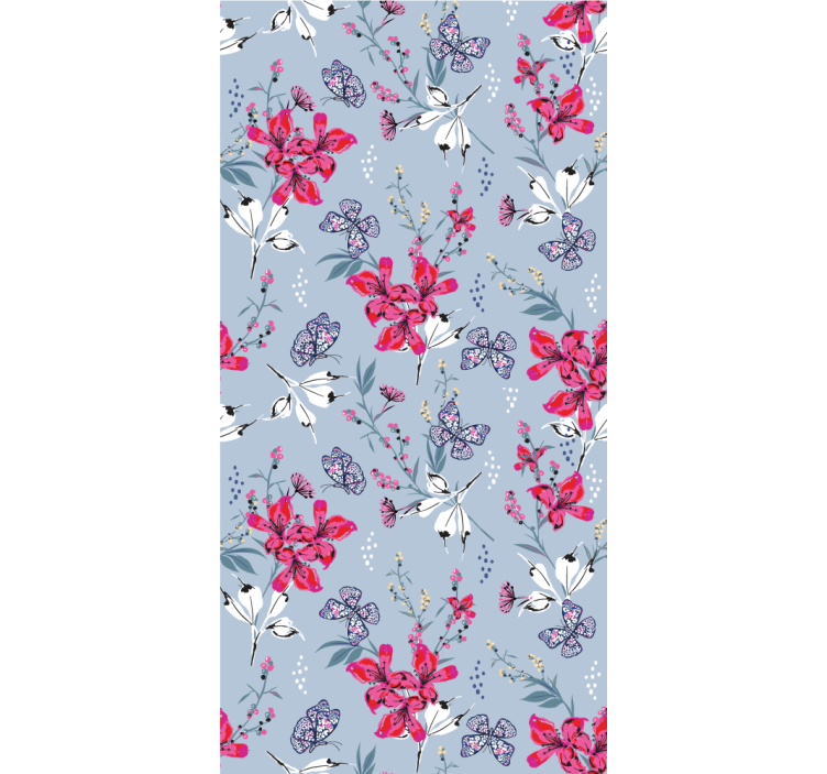 Papier peint floral conception de papillon floral - TenStickers