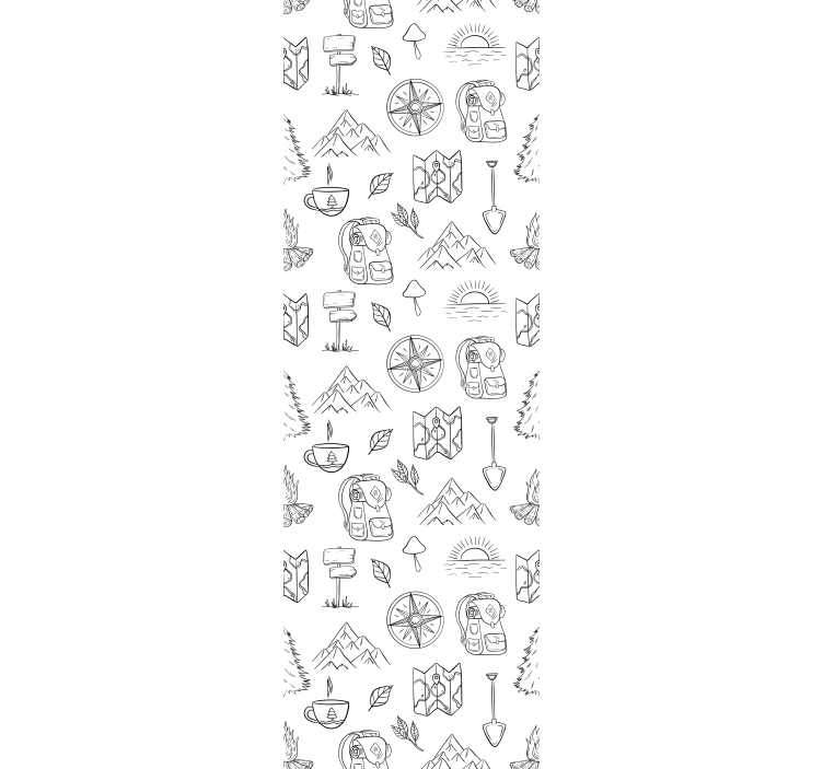Papier peint moderne croquis d'aventure en plein air - TenStickers