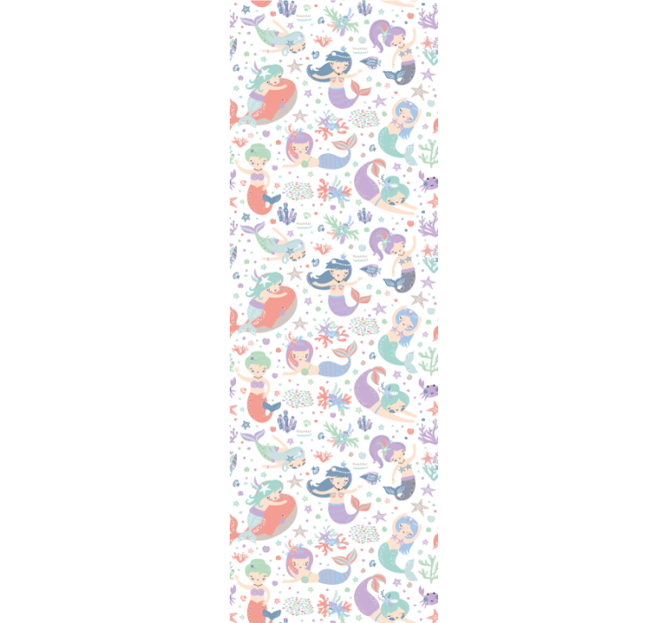 Papier peint salle de bain Sirène sur un  de roche - TenStickers