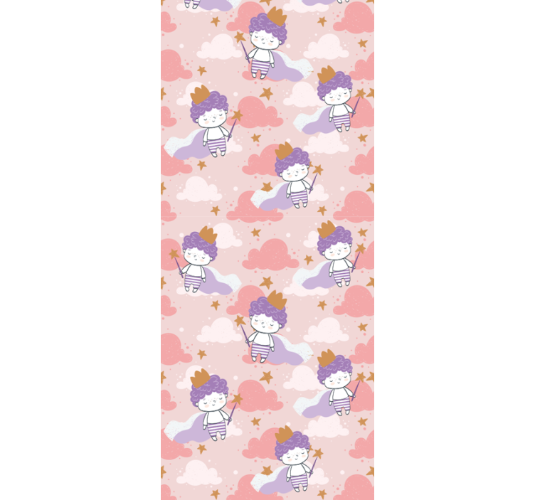 Papier peint vintage Petit prince des années 80 avec couronne - TenStickers