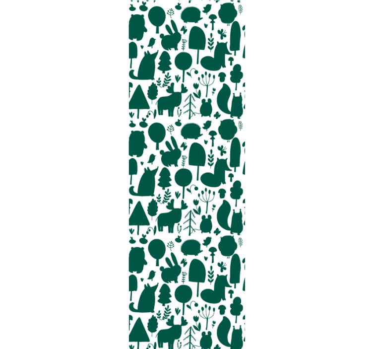 Papier peint nature silhouettes de la faune forestière - TenStickers