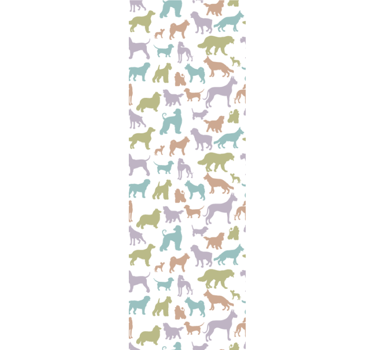 Papier peint chiens silhouettes colorées - TenStickers
