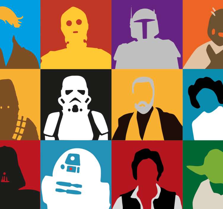 Papier peint art silhouettes iconiques - TenStickers