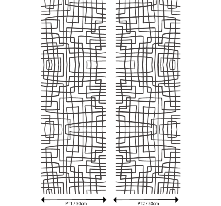 Papier peint salle à manger motif de ligne abstrait - TenStickers