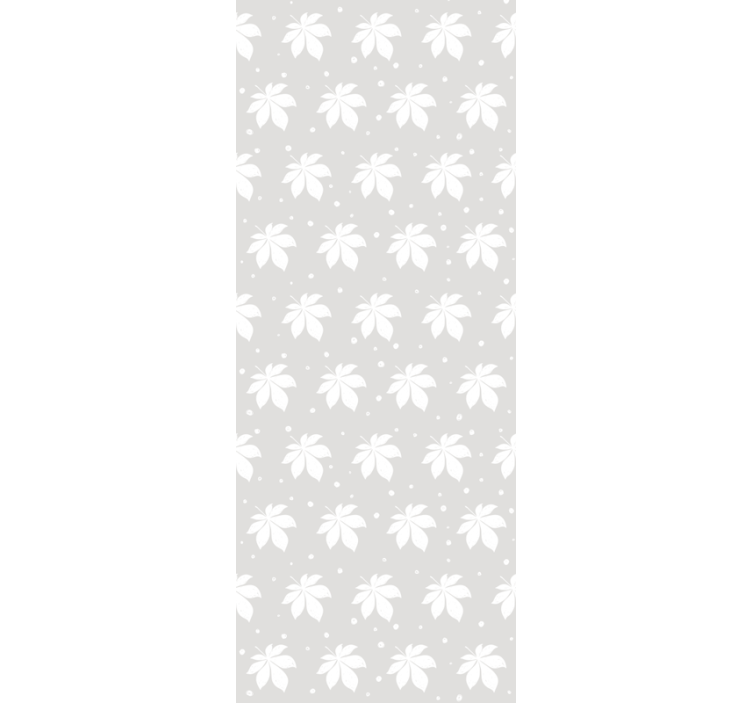Papier peint feuilles motif gris et blanc - TenStickers