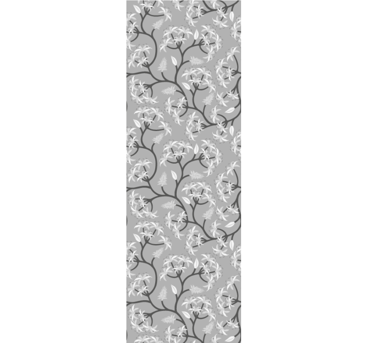 Papier peint floral motif de branche grise - TenStickers