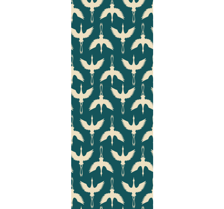 Papier peint salon  cigognes art déco blanches - TenStickers