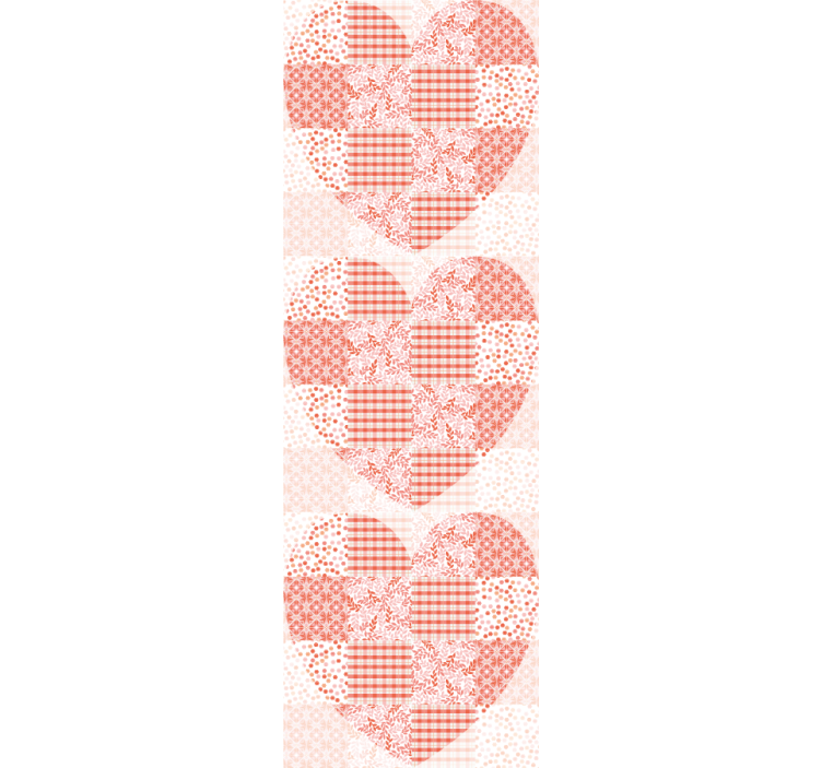 Papier peint fleurs motif patchwork coeur - TenStickers