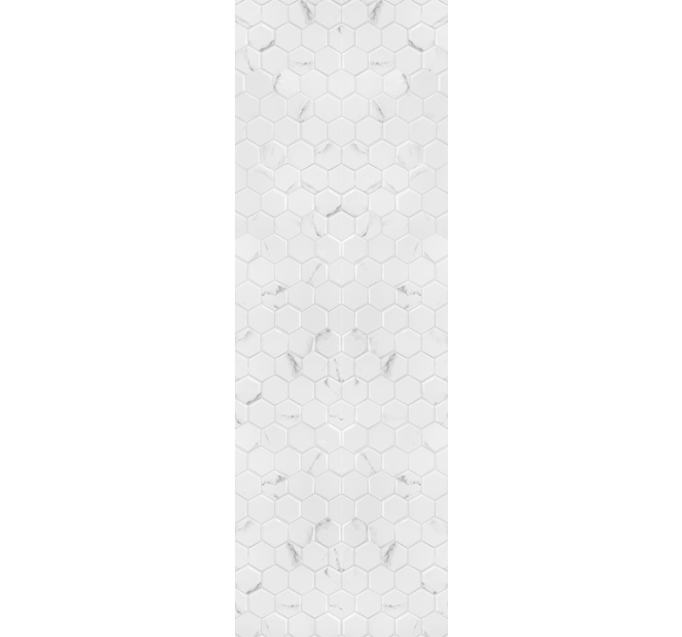 Papier peint marbre motif hexagonal blanc - TenStickers