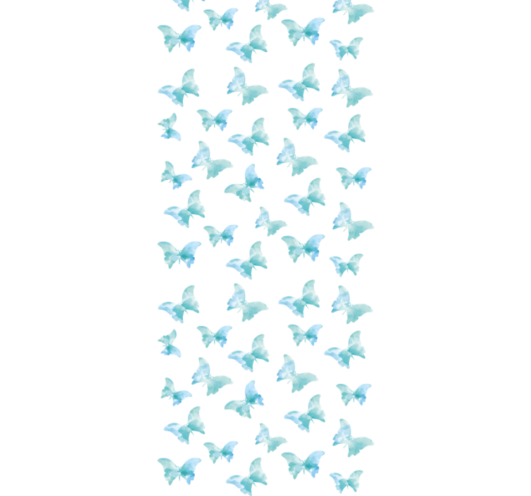 Papier peint papillon motif bleu et blanc - TenStickers