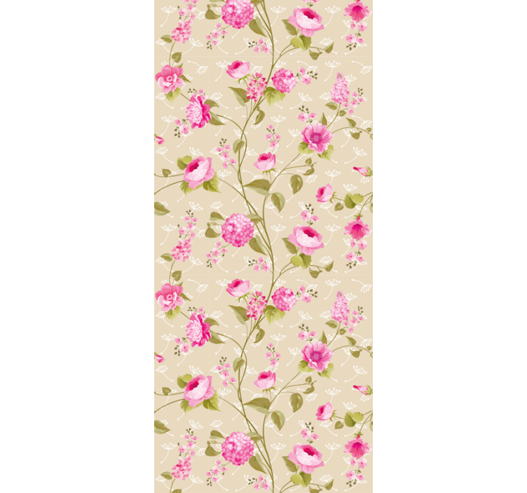 Papier peint floral motif roses beiges - TenStickers