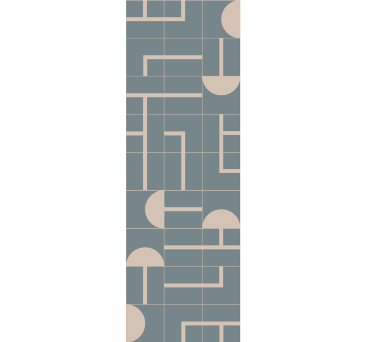 Papier peint carrelage  géométrique moderne bleu grisâtre - TenStickers