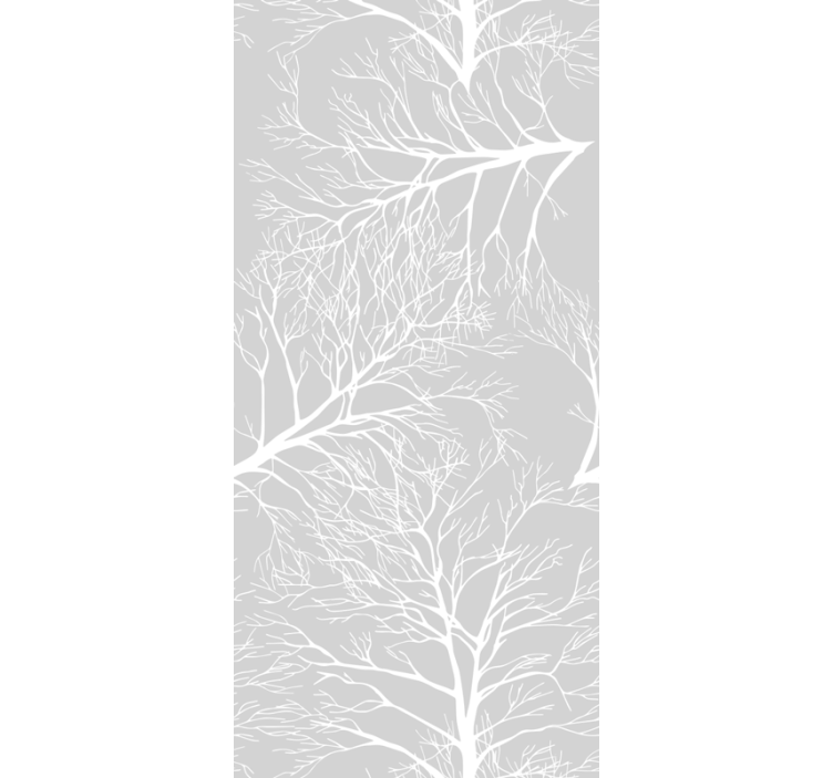 Papier peint arbre motif de branches grises - TenStickers