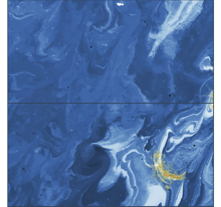 Papier peint abstrait effet de marbre bleu tourbillonnant - TenStickers