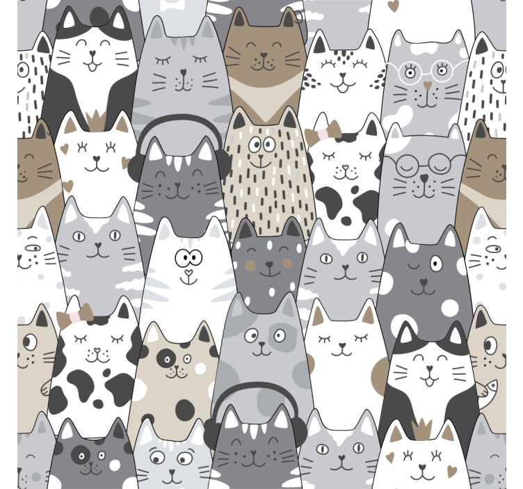 Papier peint chambre enfant chats de caricature - TenStickers
