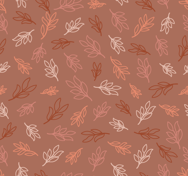 Papier peint terracotta motif de feuilles - TenStickers