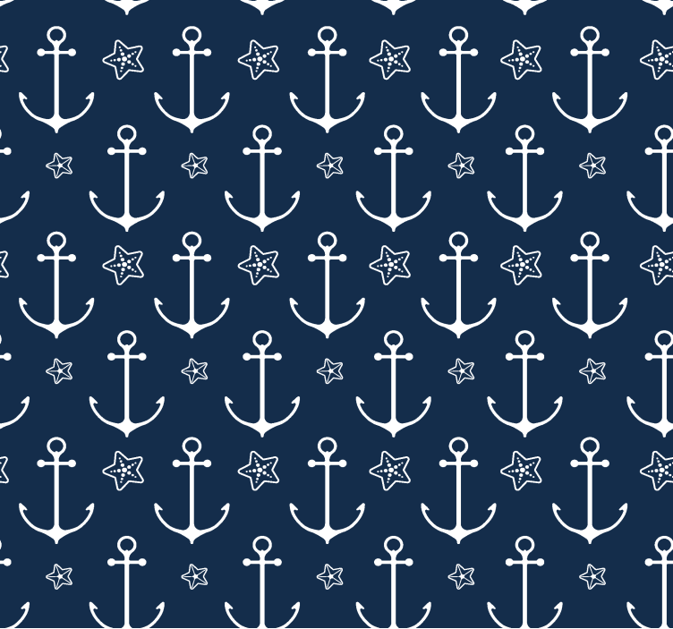 Papier peint Navy UK modèle d'ancre - TenStickers