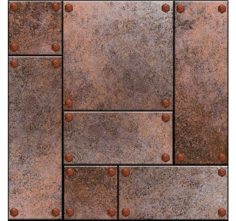 Papier peint chambre ado des plaques métalliques - TenStickers