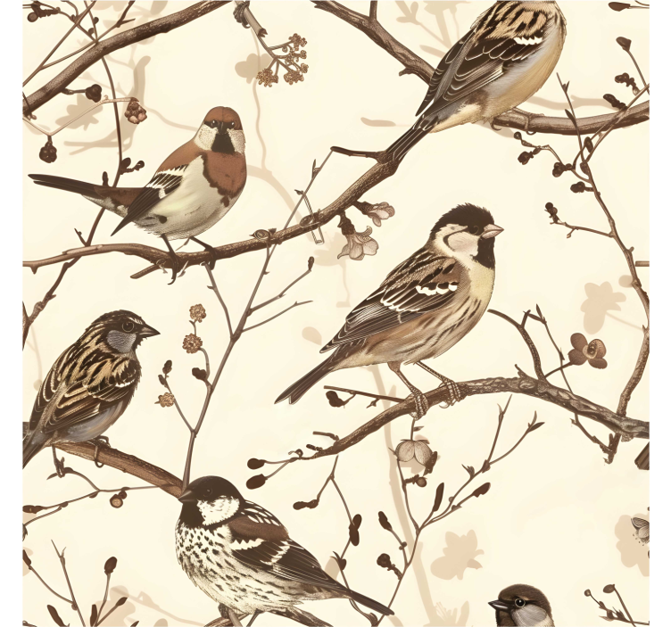 Papier peint pour tete de lit oiseaux sauvages - TenStickers