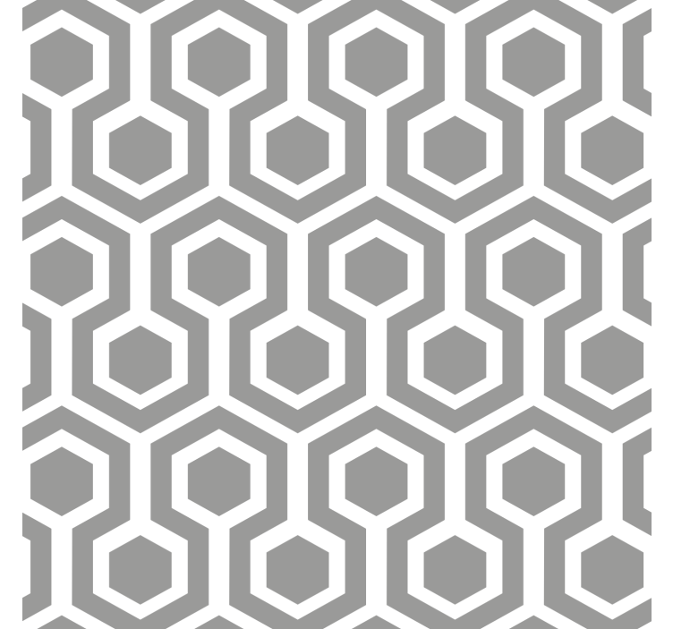 Papier peint géométrique motif gris hexagonal - TenStickers