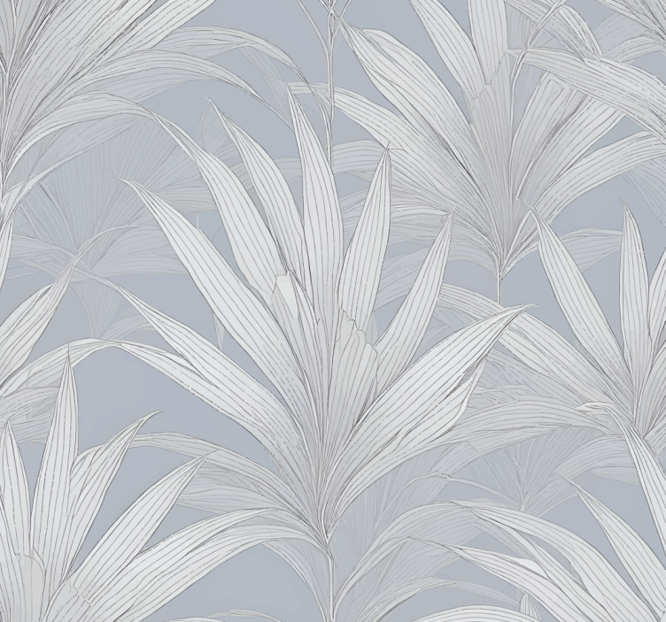 Papier peint gris feuilles de palmier - TenStickers