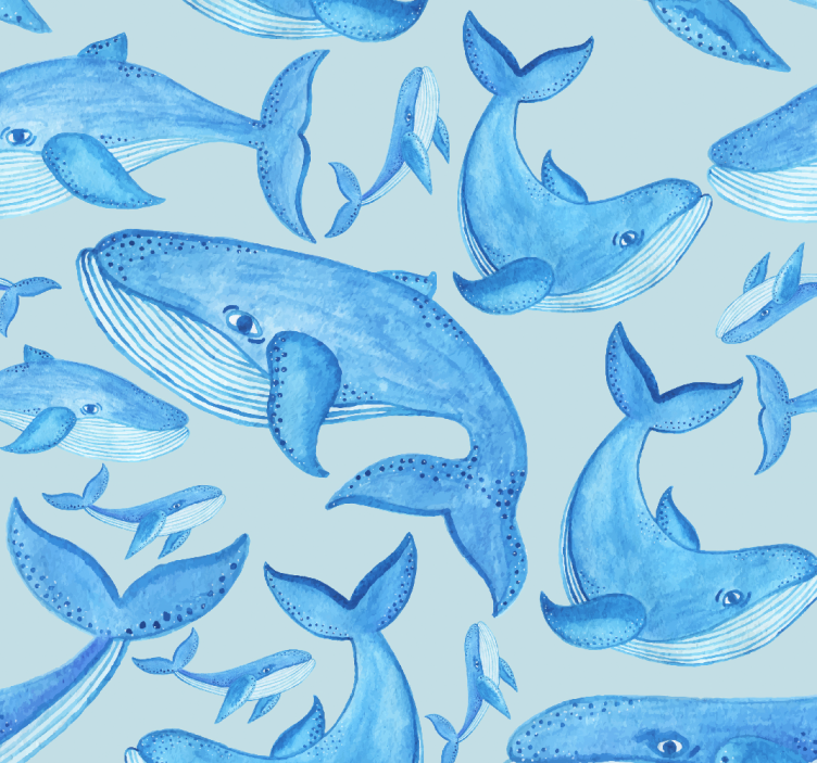 Papier peint poissons modèles de baleines aquatiques - TenStickers