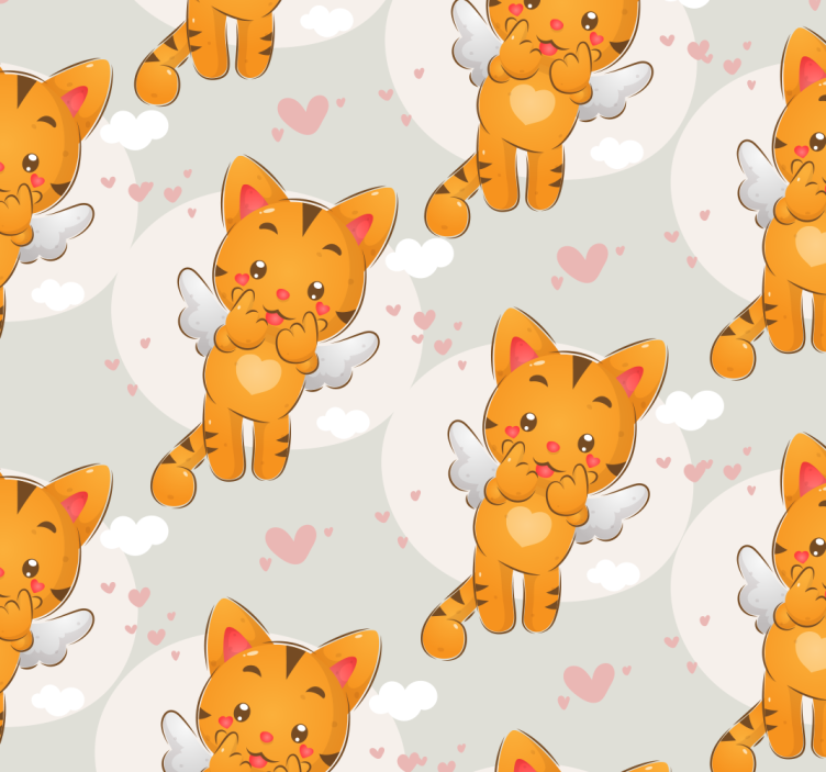 Papier peint chat motif de chats angéliques - TenStickers