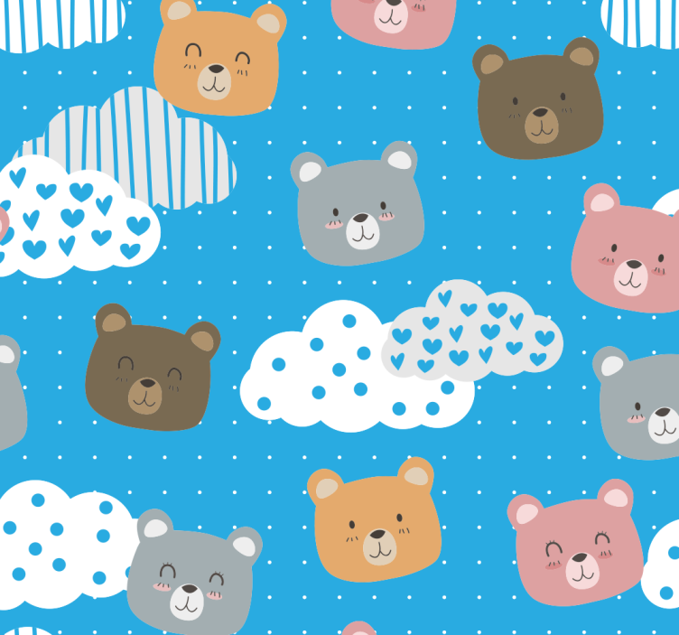 Papier peint chat modèle de paysage nuageux d'ours - TenStickers