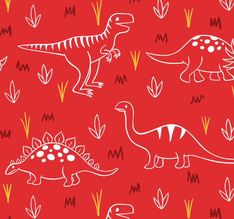 Papier peint dinosaures illustration de dinosaure - TenStickers
