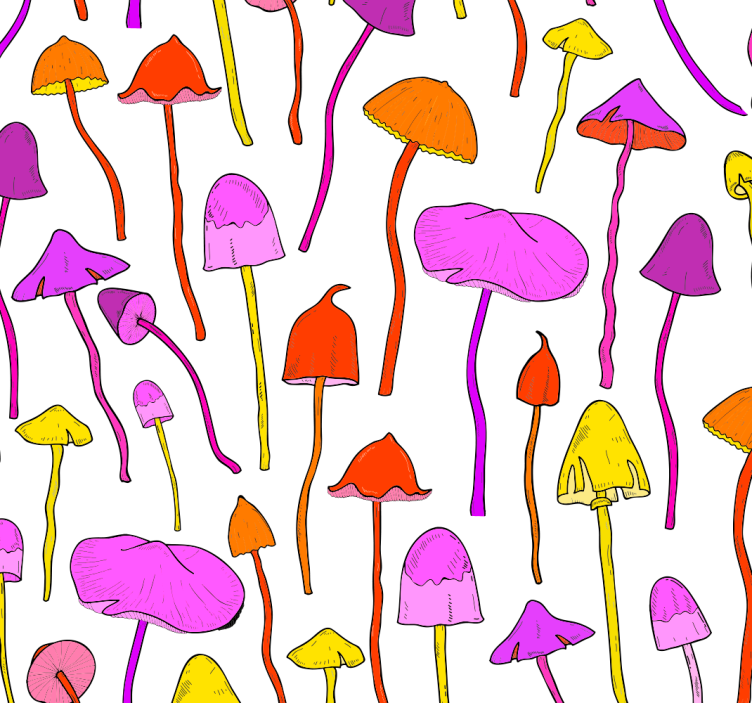 Papier peint art motif de champignon génial - TenStickers
