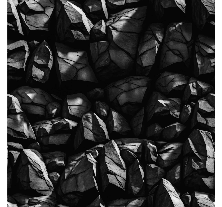 Papier peint imitation pierres conception noire - TenStickers