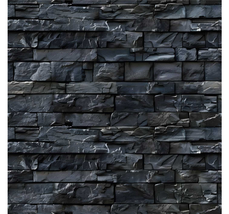 Papier peint imitation pierres motif noir - TenStickers
