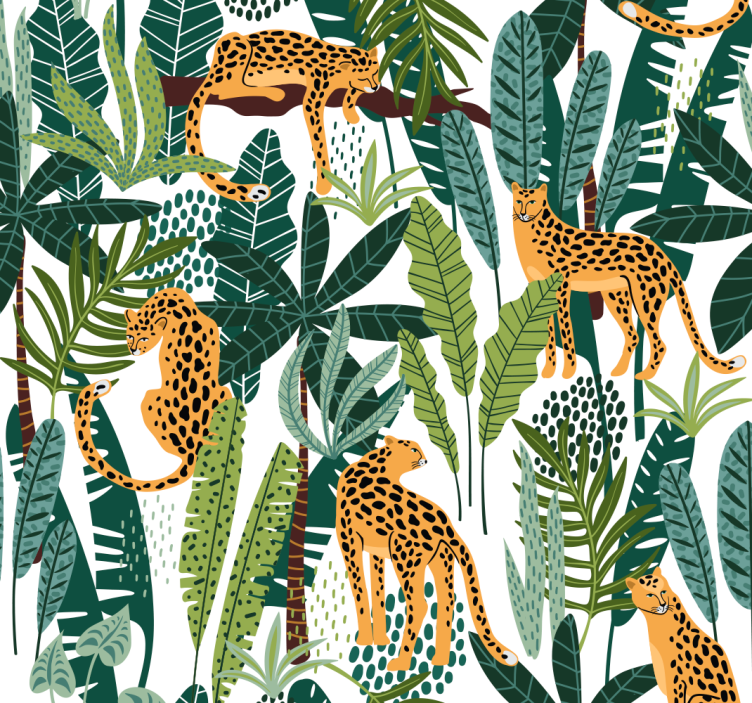 Papier peint animaux motif tropical - TenStickers